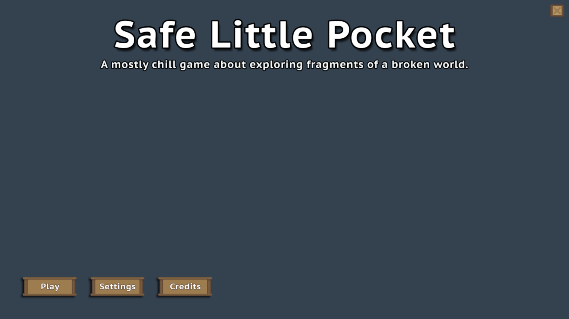 Very basic, boring title screen.